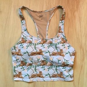 Kortni Jeane tiger 🐅 print racer back swim top